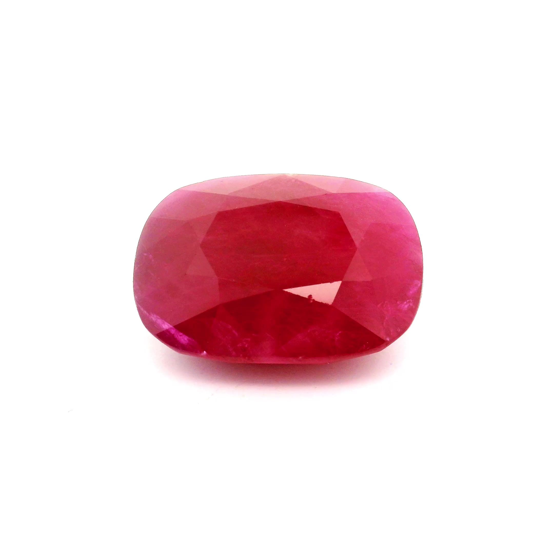 15.57 ct Cushion Red Natural Ruby