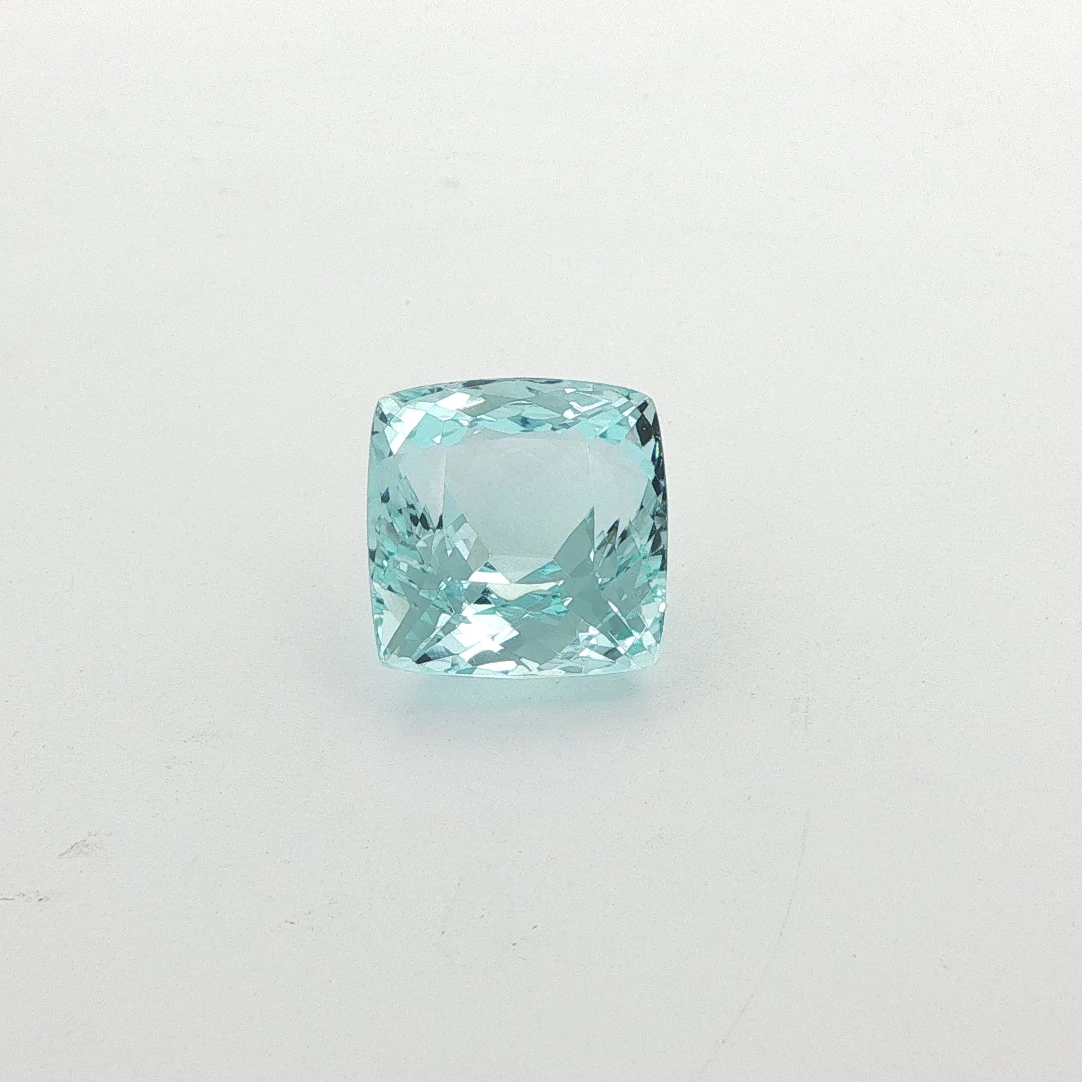 17.61 ct Cushion Blue Natural Aquamarine
