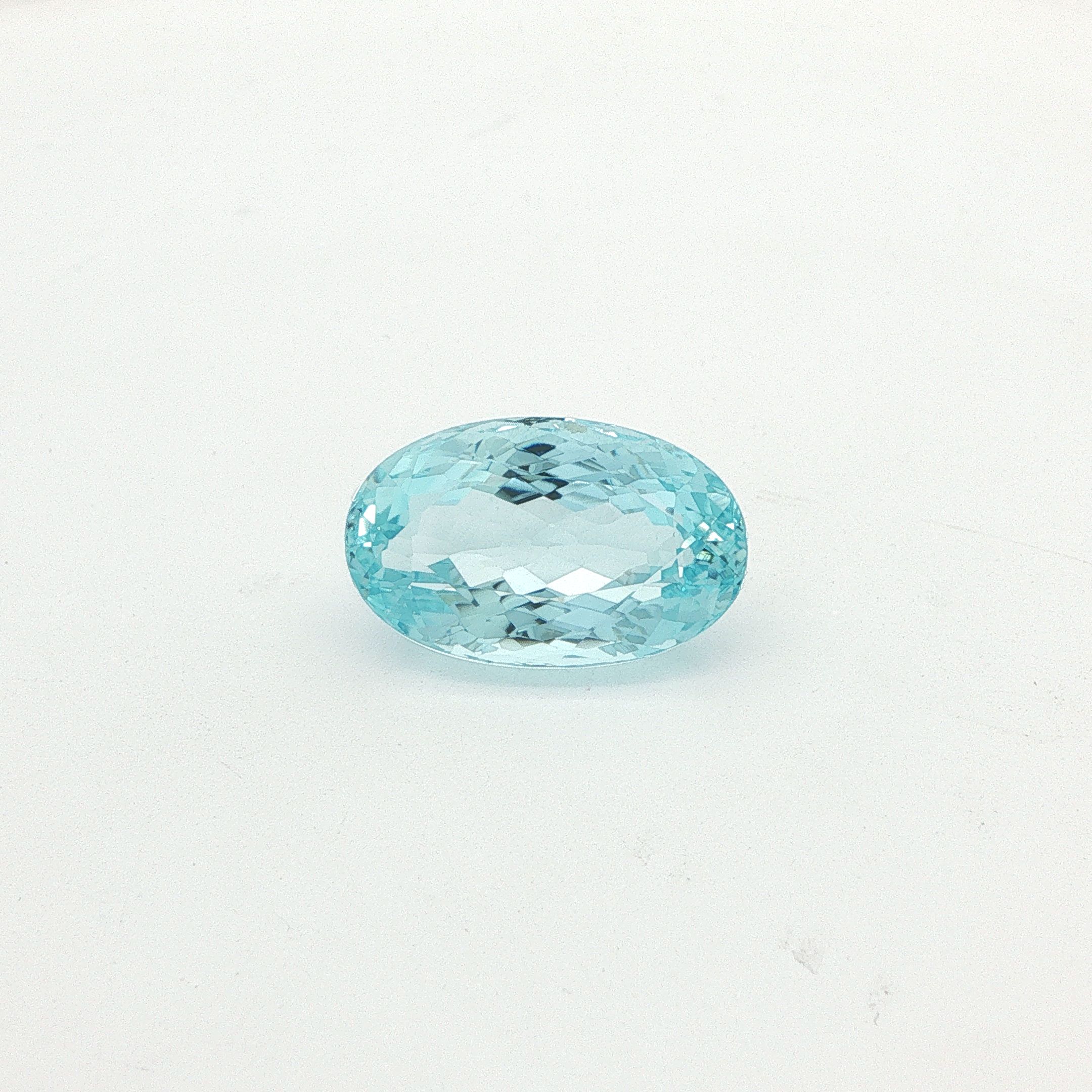 13.10 ct Oval Blue Natural Aquamarine
