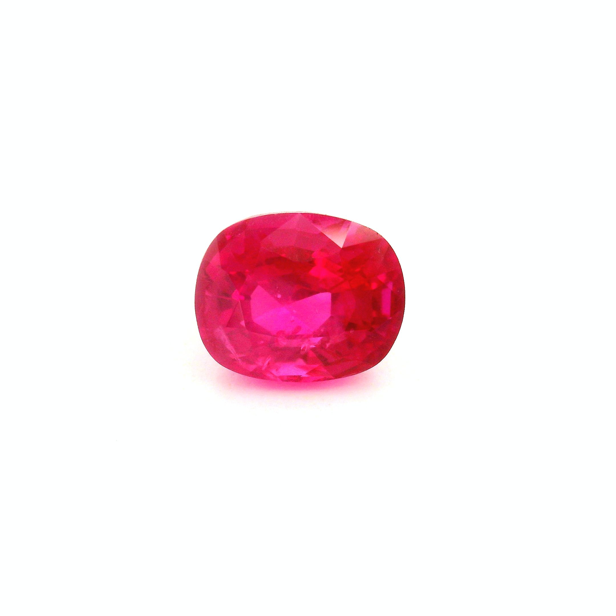 2.64 ct Cushion Red Natural Ruby