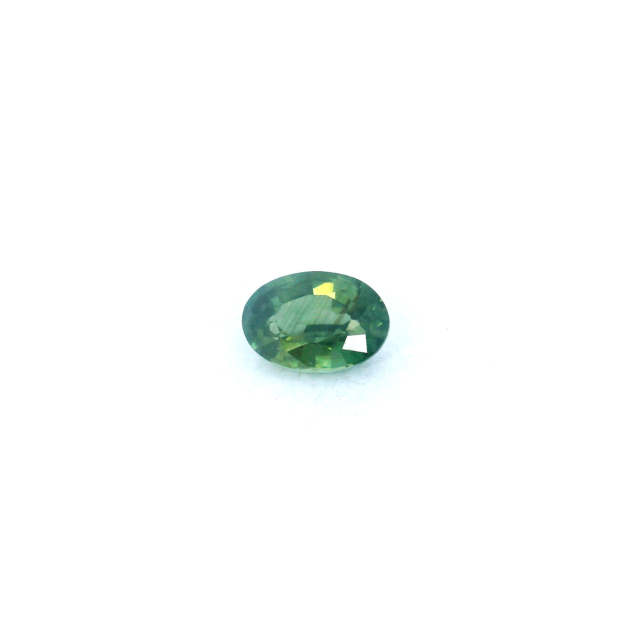 0.63 ct Oval Green Natural Sapphire