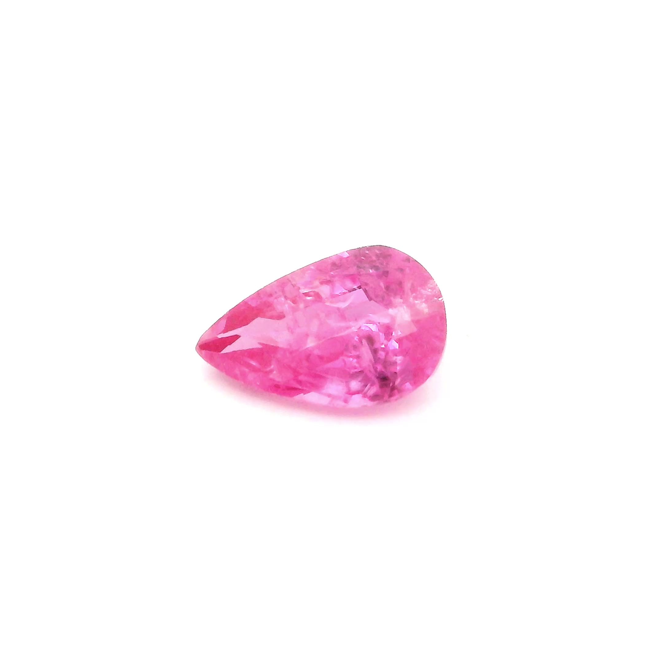 0.80 ct Pear Pink Natural Sapphire