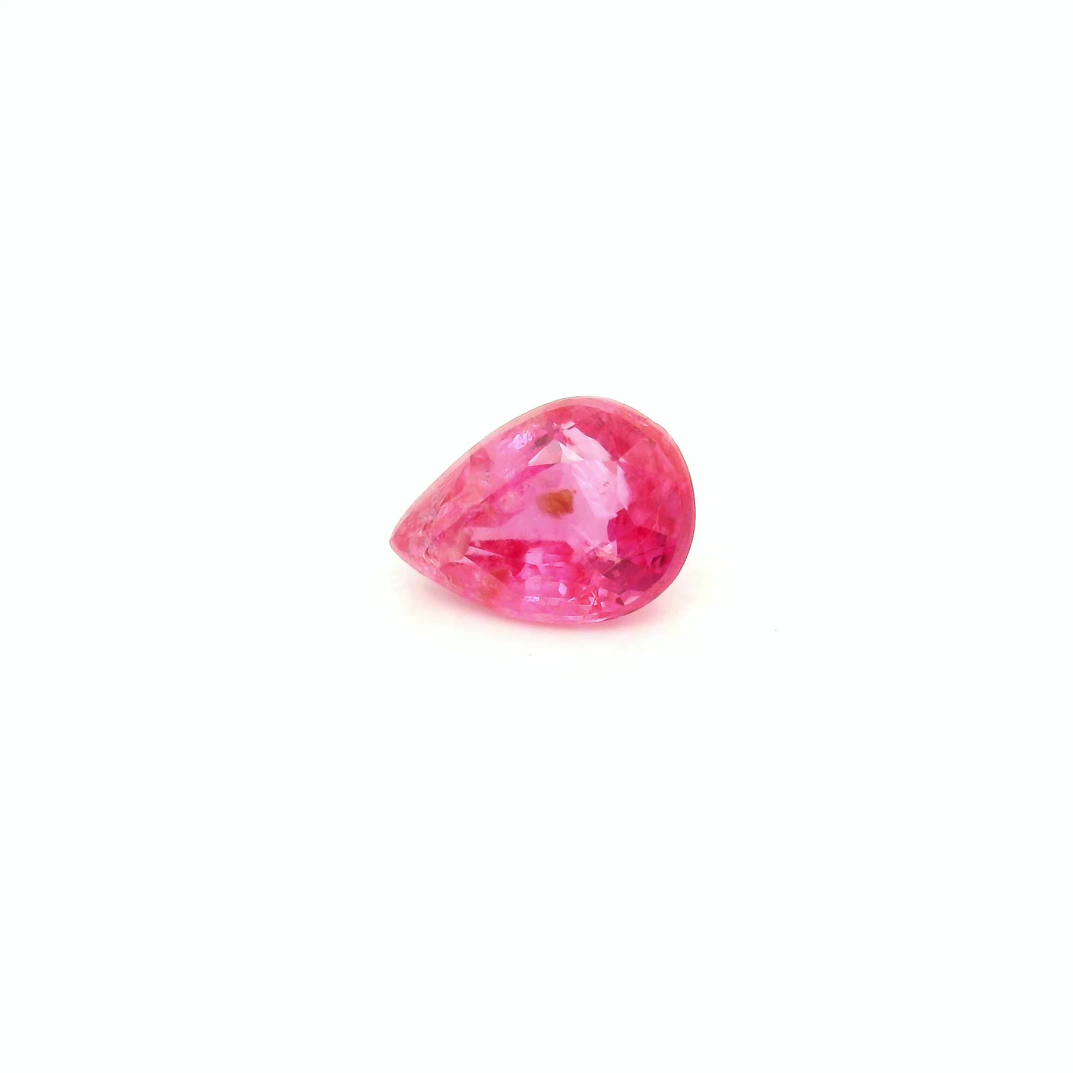 1.00 ct Pear Pink Natural Sapphire