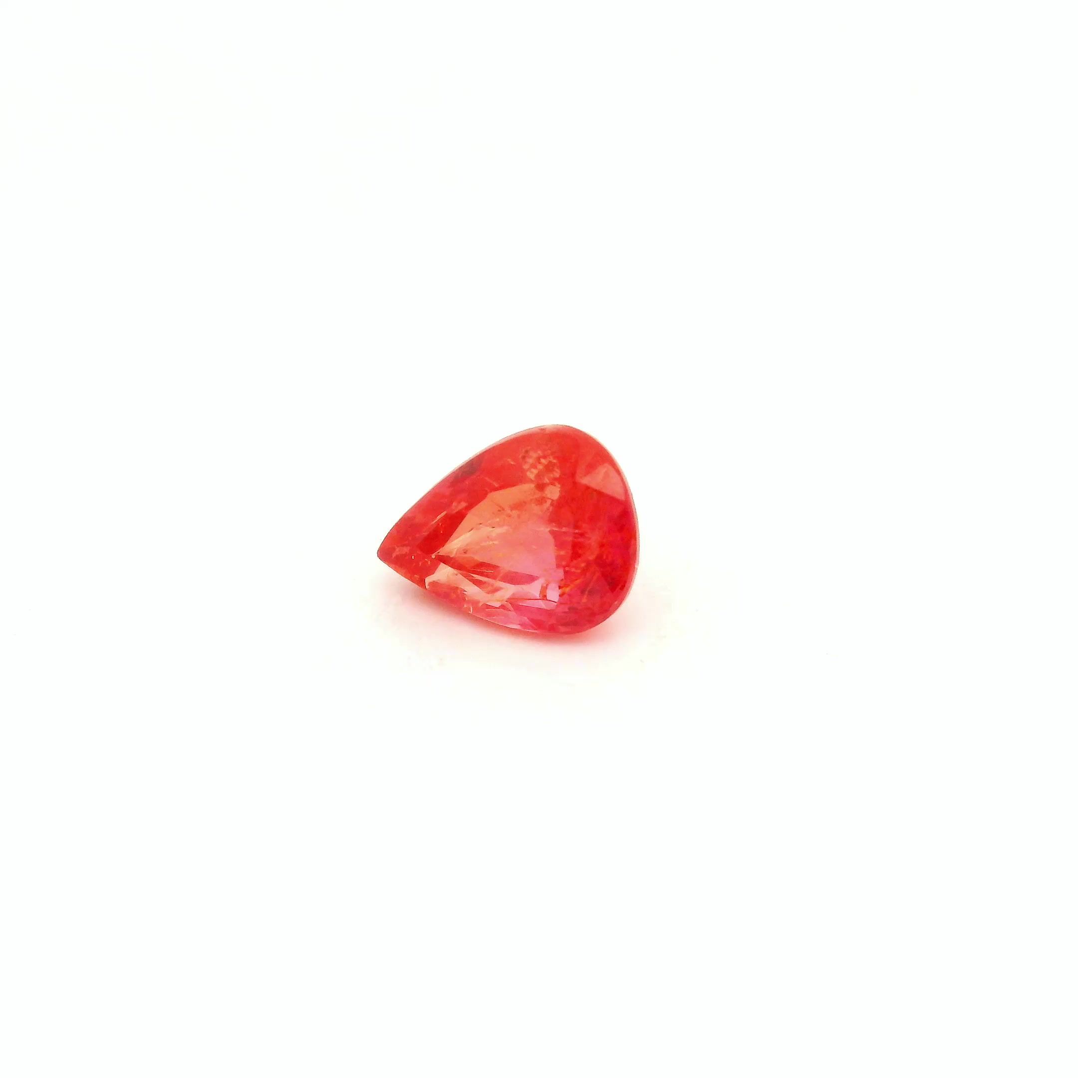 0.85 ct Pear Pink Natural Sapphire