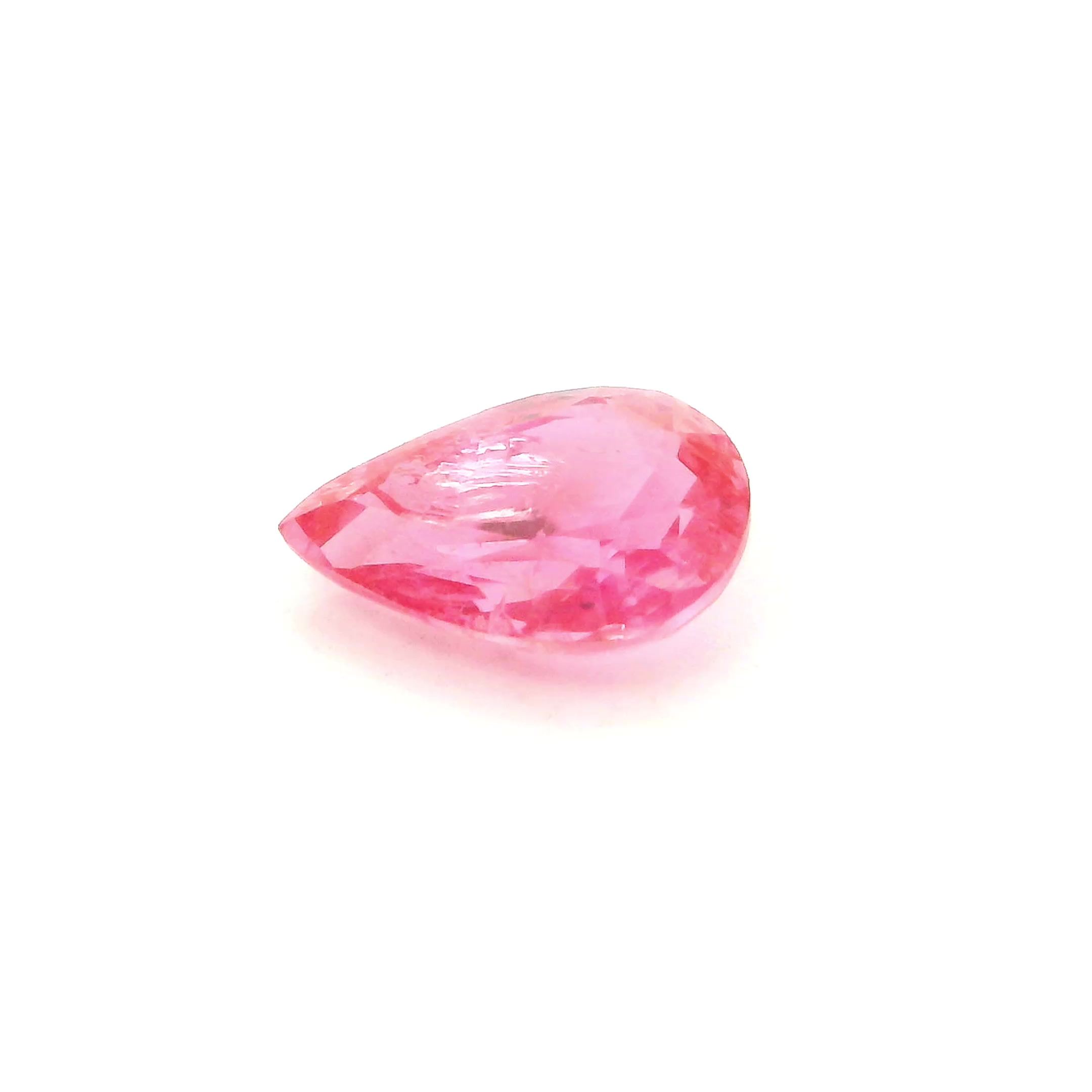 1.06 ct Pear Pink Natural Sapphire