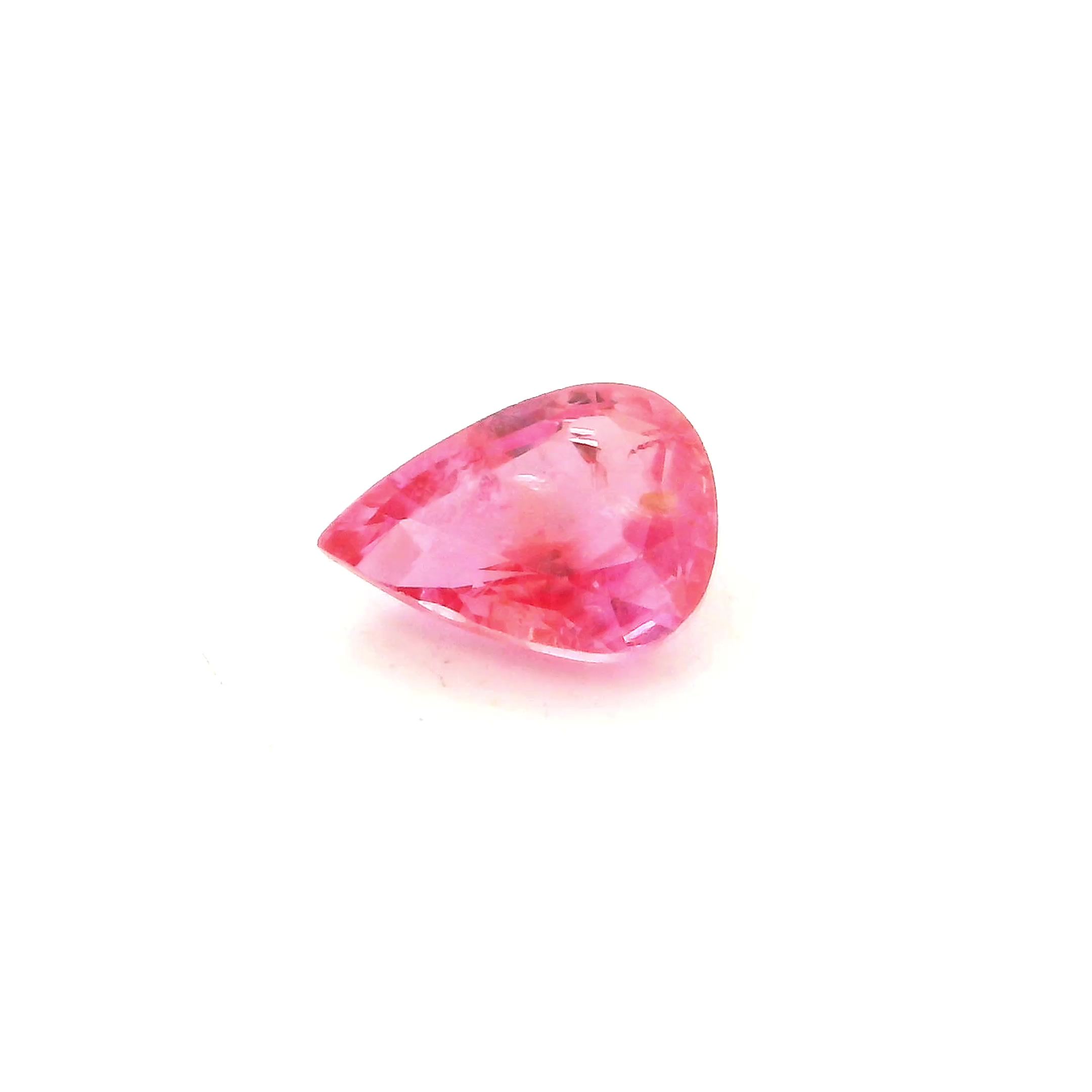 0.75 ct Pear Pink Natural Sapphire