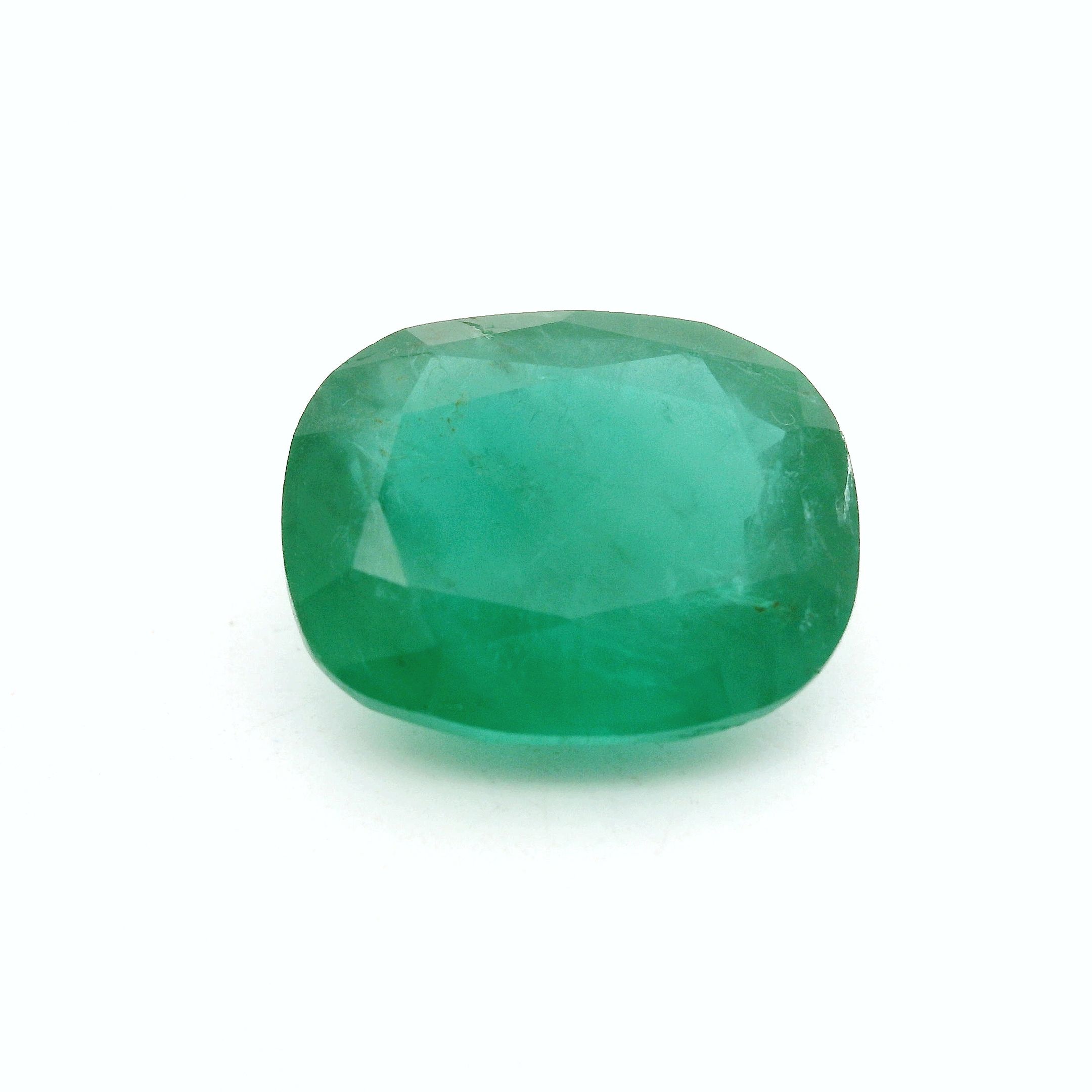 6.80 ct Cushion Green Natural Emerald