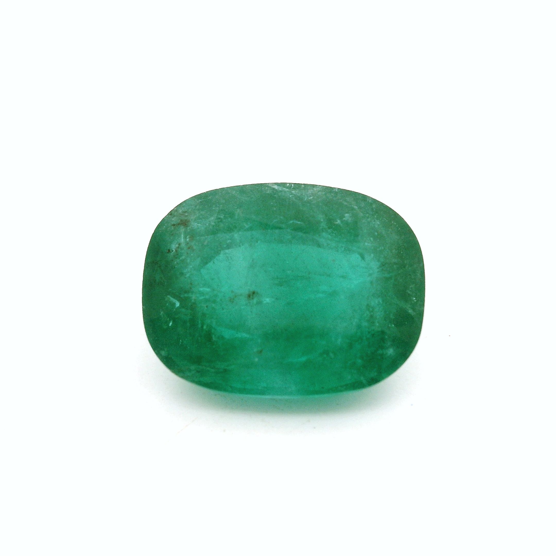 6.37 ct Cushion Green Natural Emerald