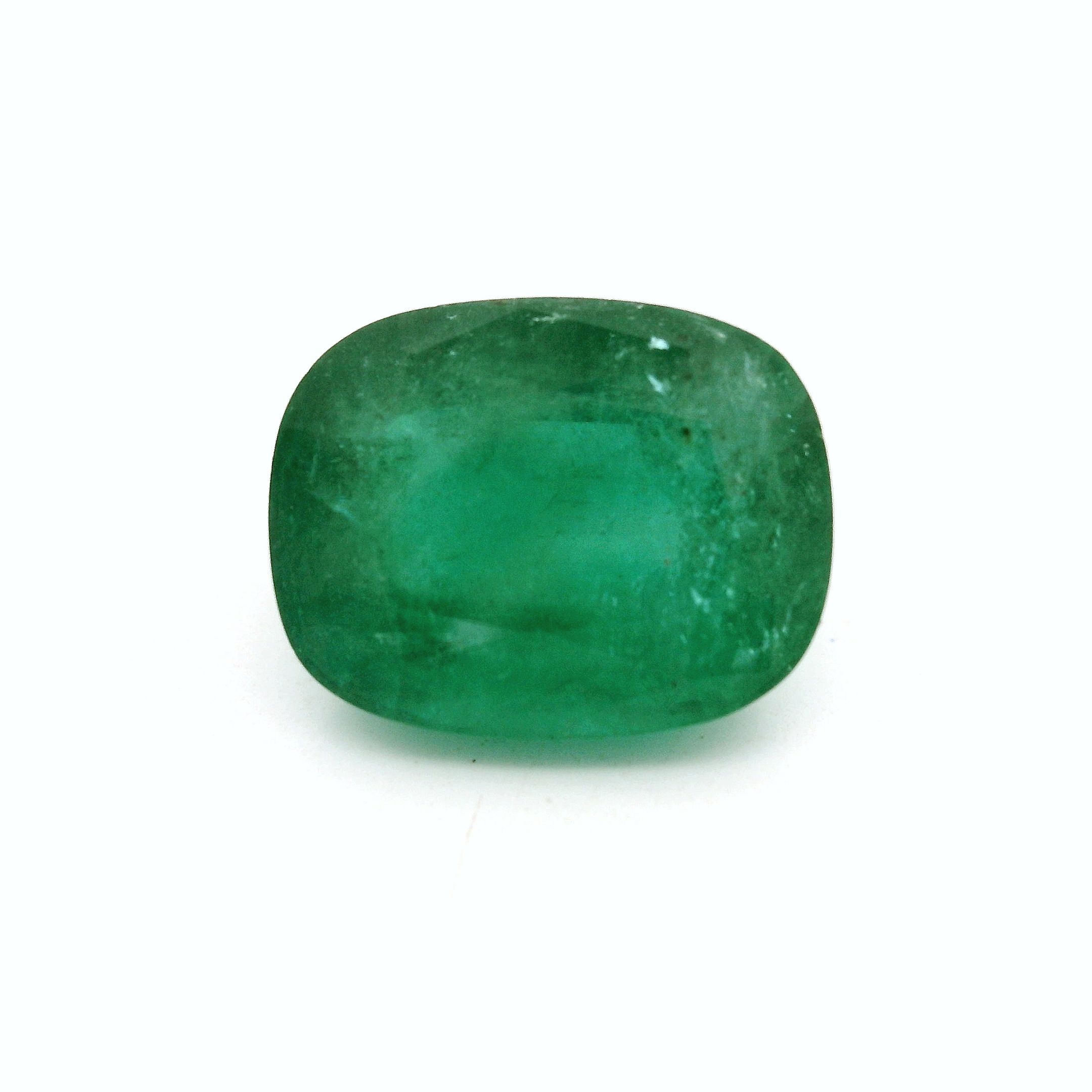 6.59 ct Cushion Green Natural Emerald