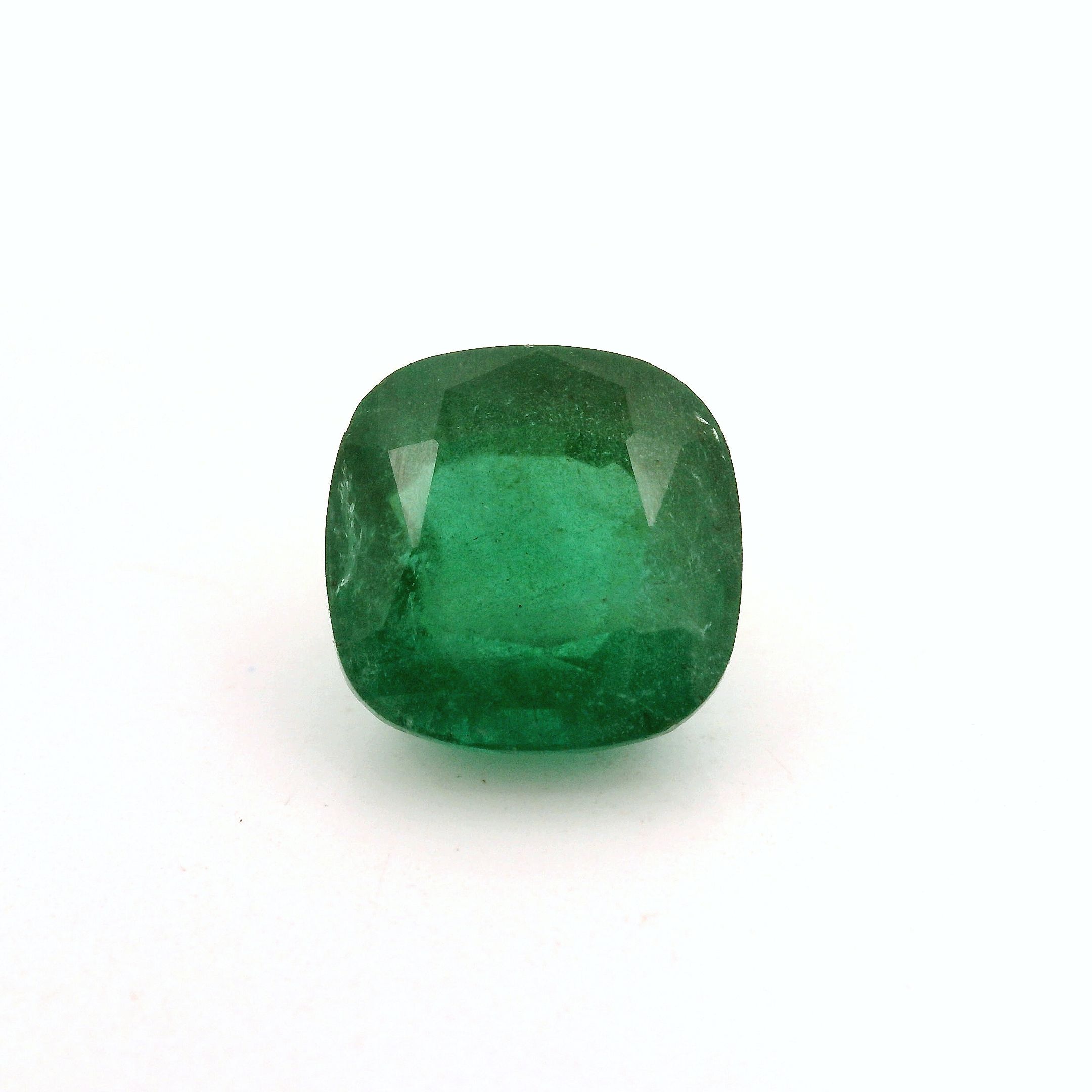 4.21 ct Cushion Green Natural Emerald