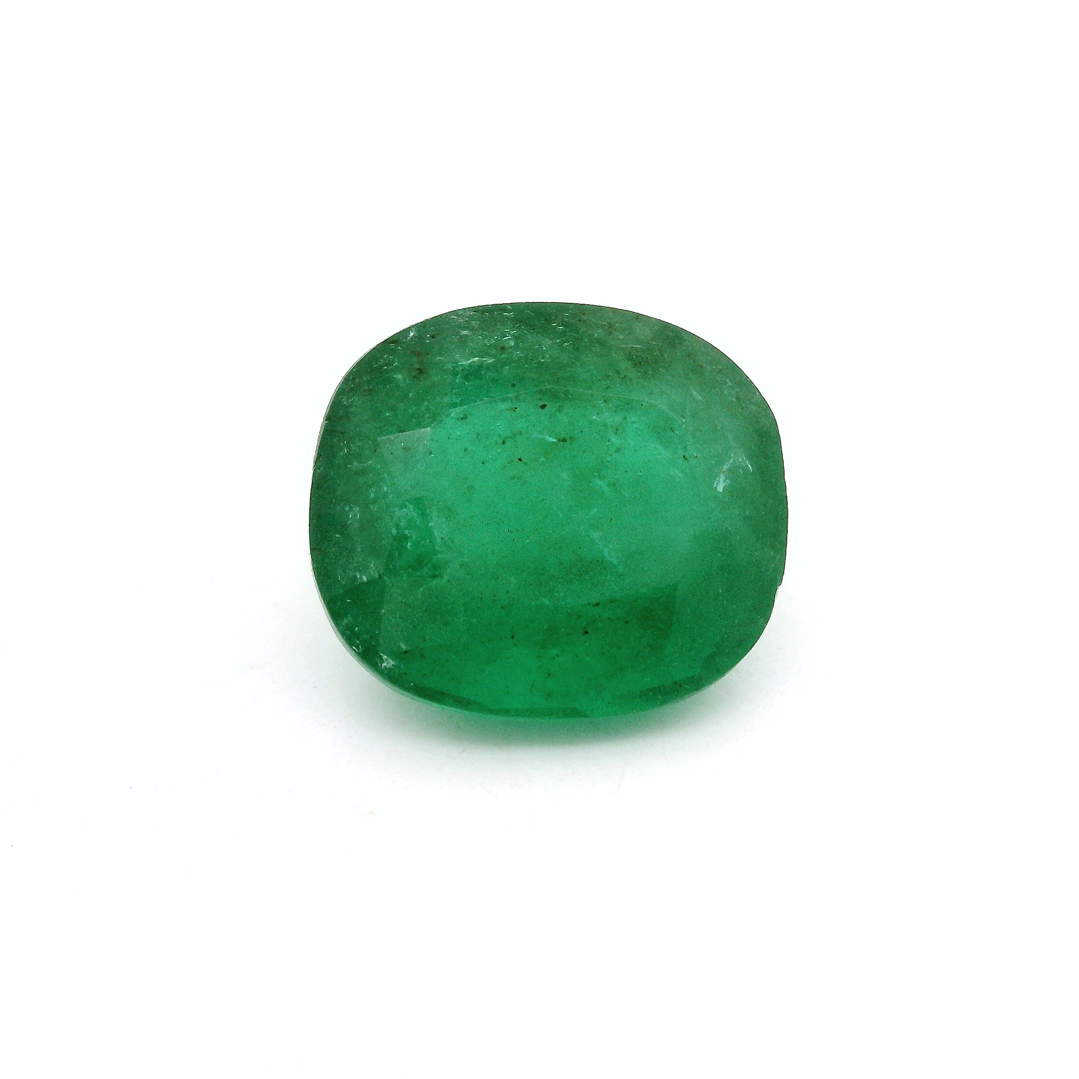 5.77 ct Cushion Green Natural Emerald