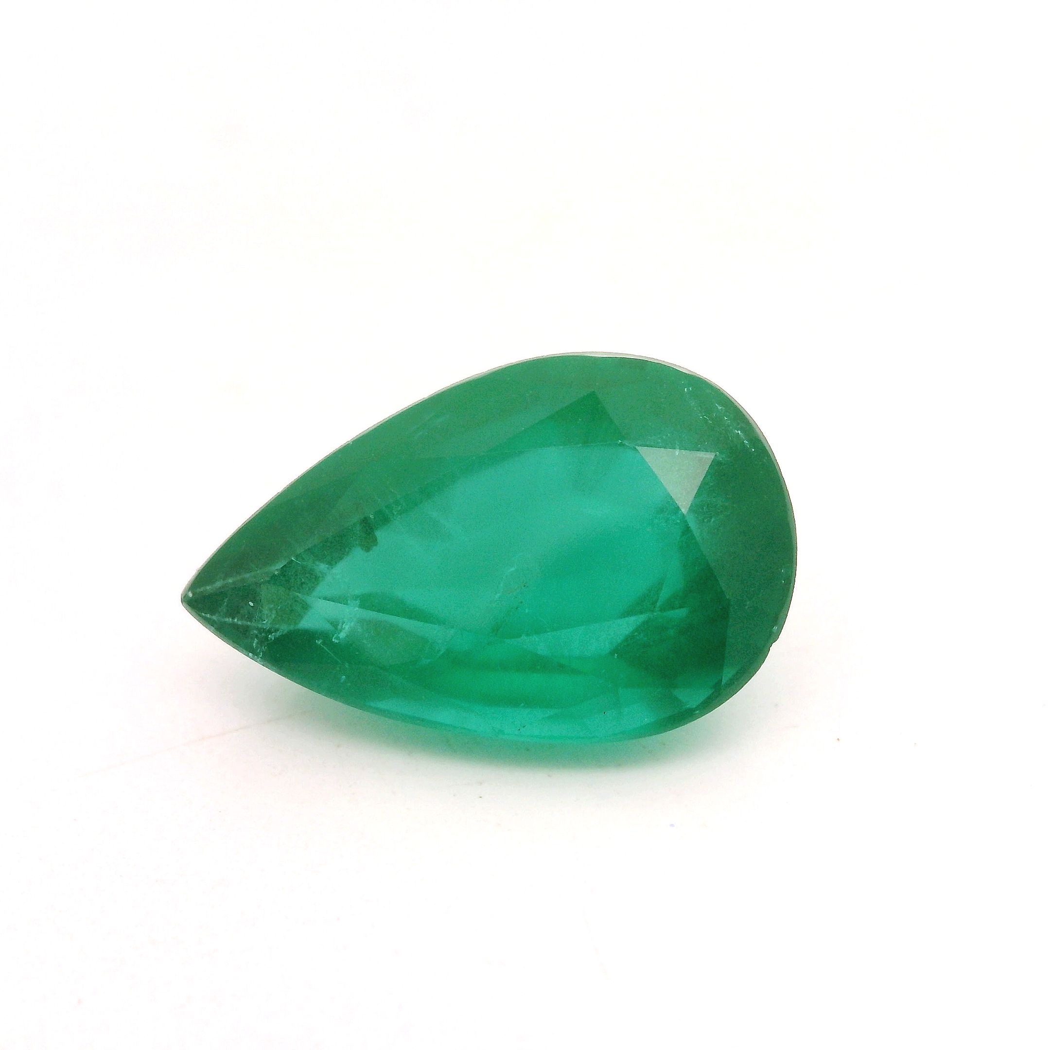 6.15 ct Pear Green Natural Emerald