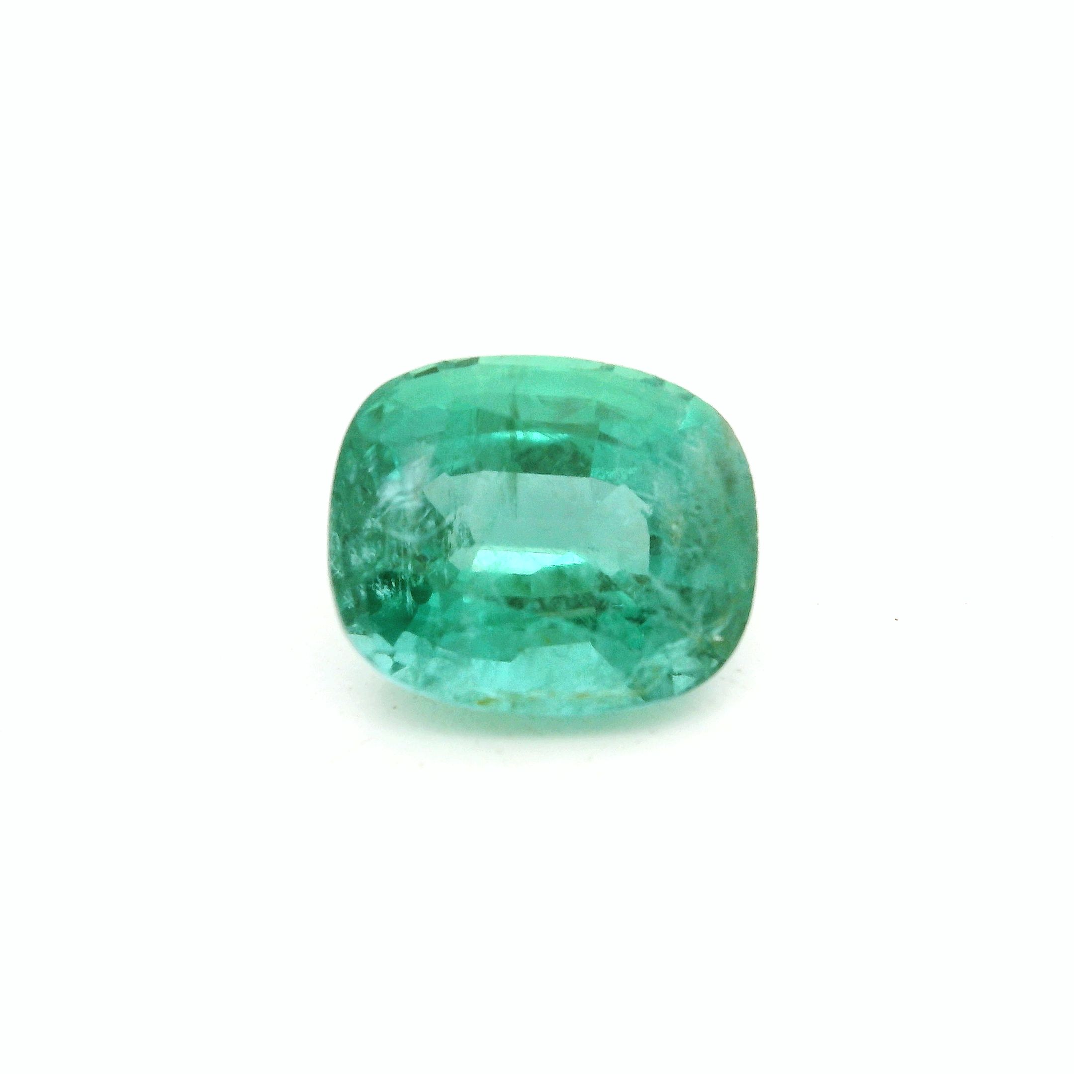 3.81 ct Cushion Green Natural Emerald