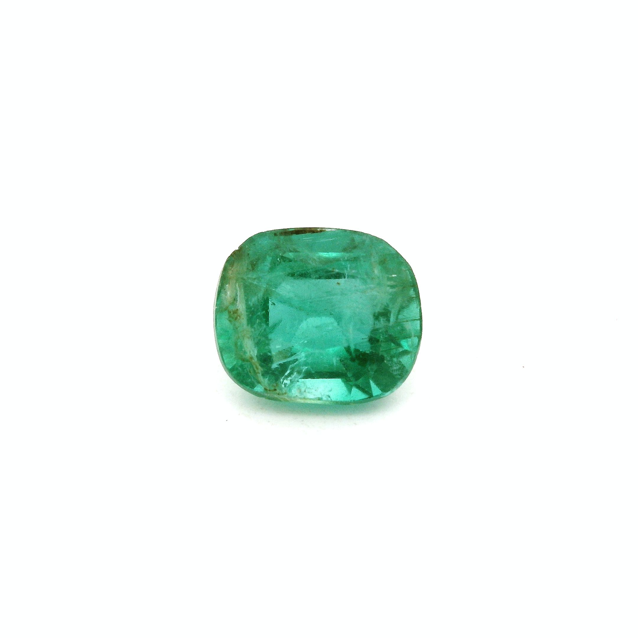 2.34 ct Cushion Green Natural Emerald
