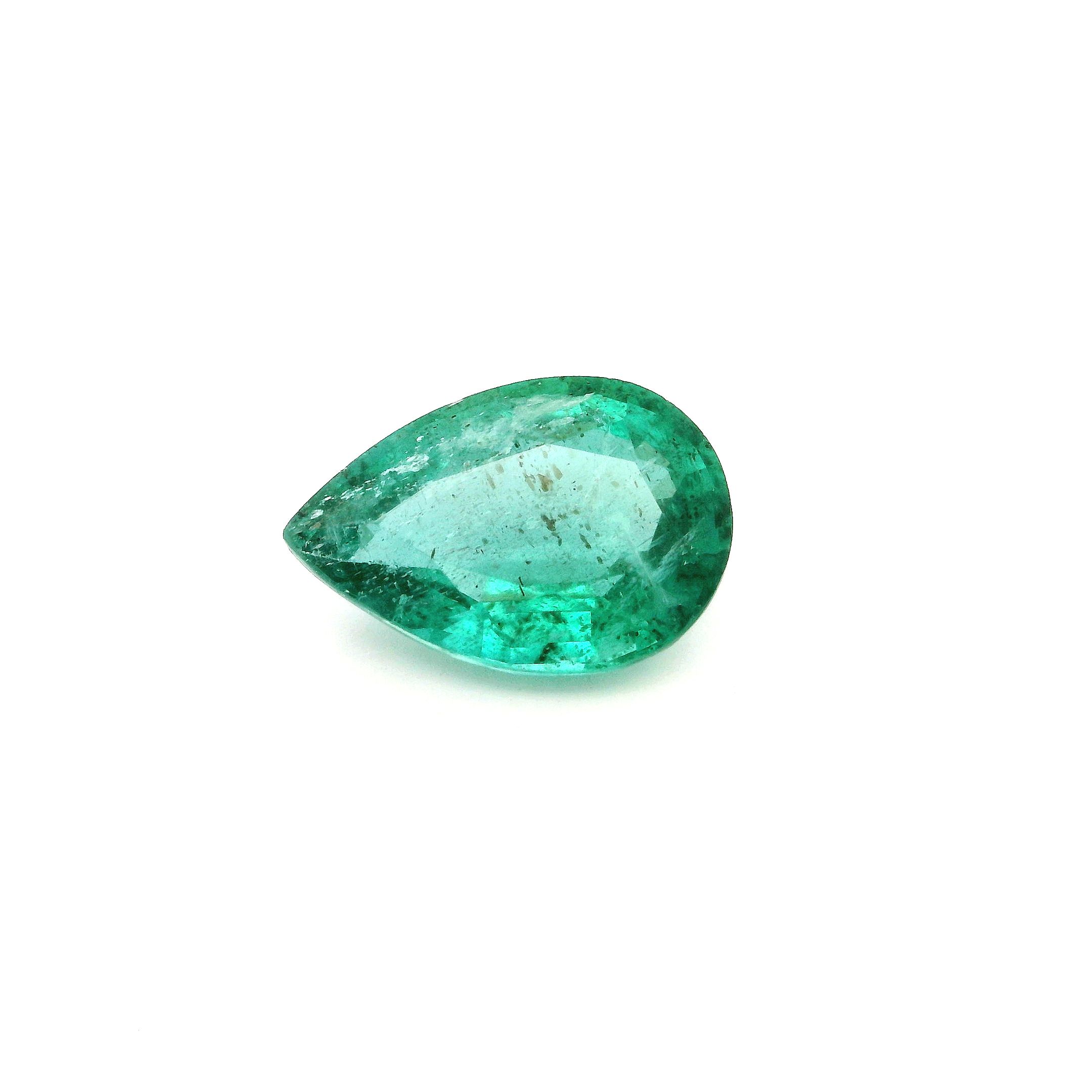 2.88 ct Pear Green Natural Emerald