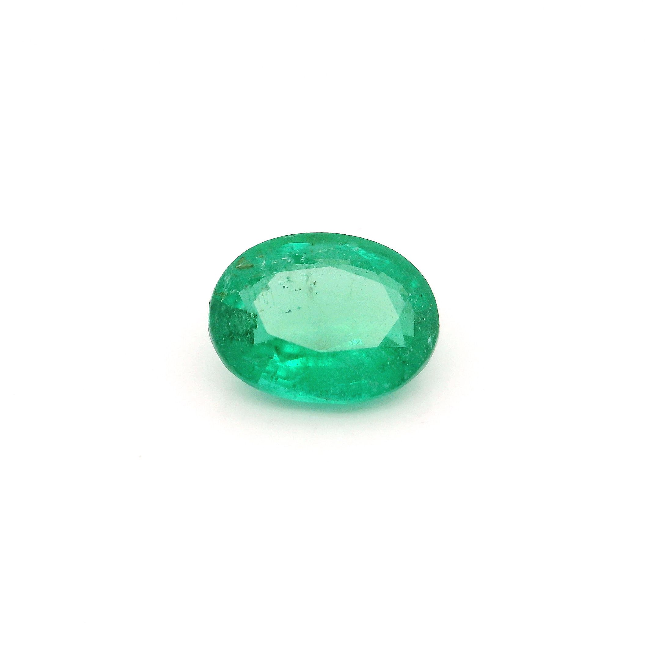 2.56 ct Oval Green Natural Emerald