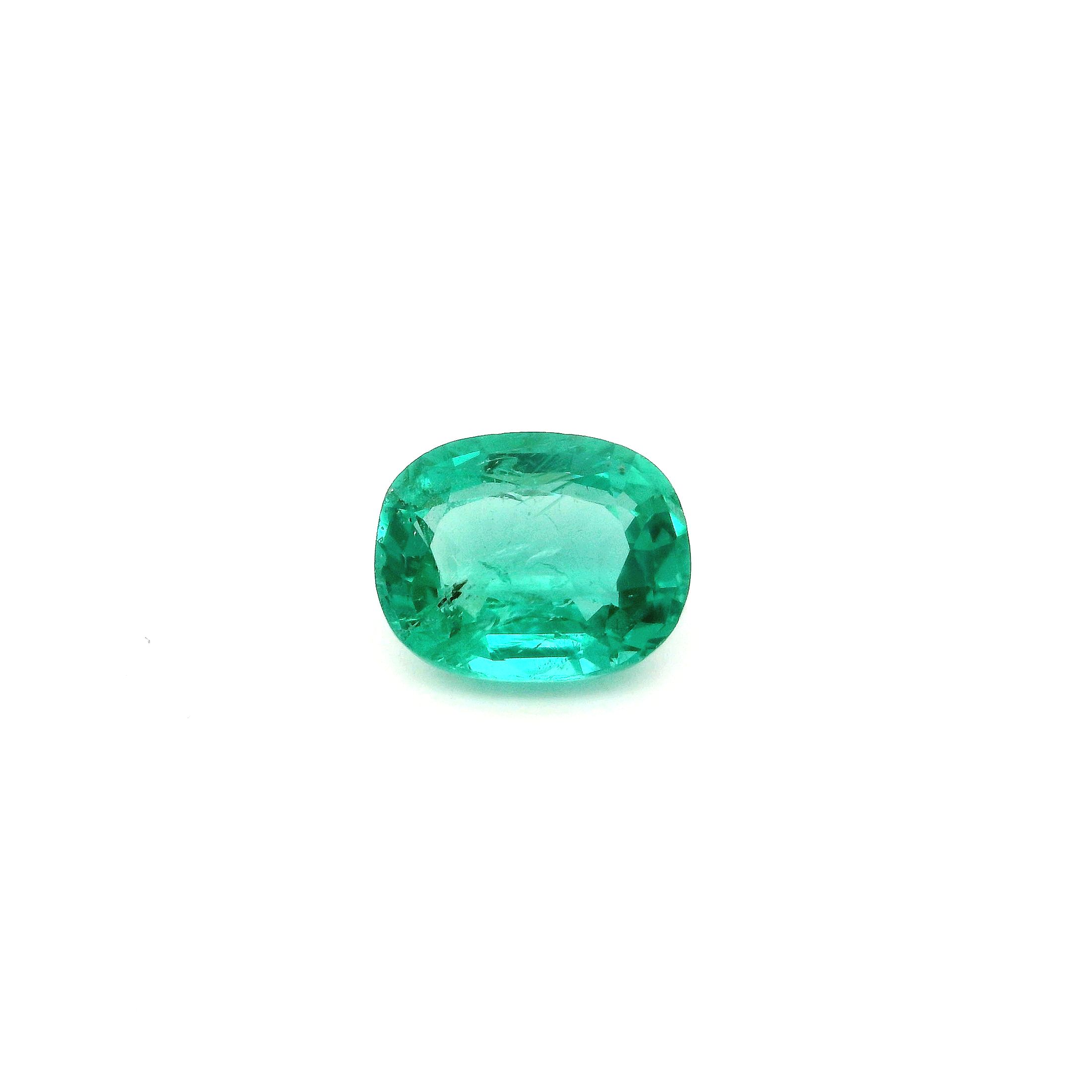 1.75 ct Cushion Green Natural Emerald
