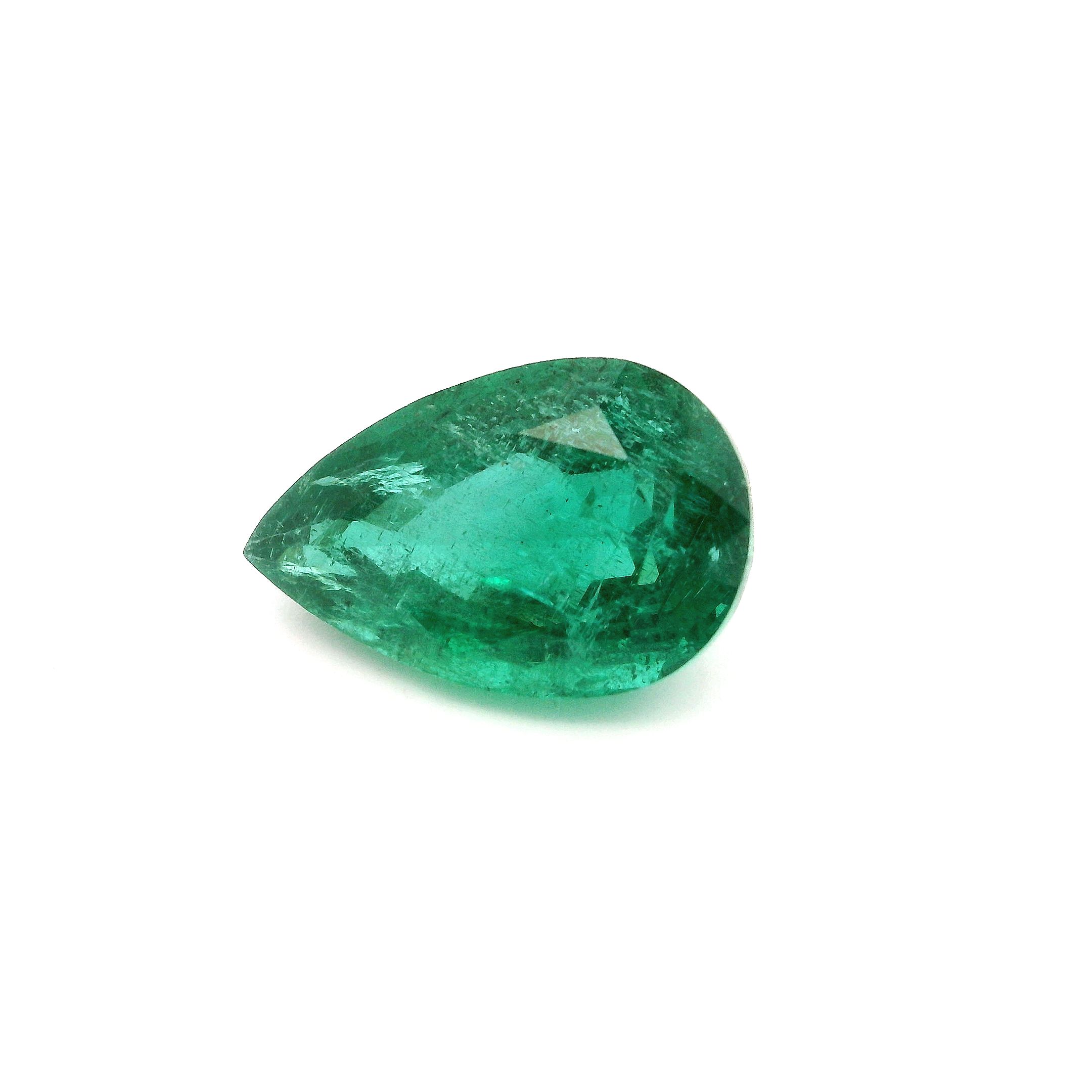 4.49 ct Pear Green Natural Emerald