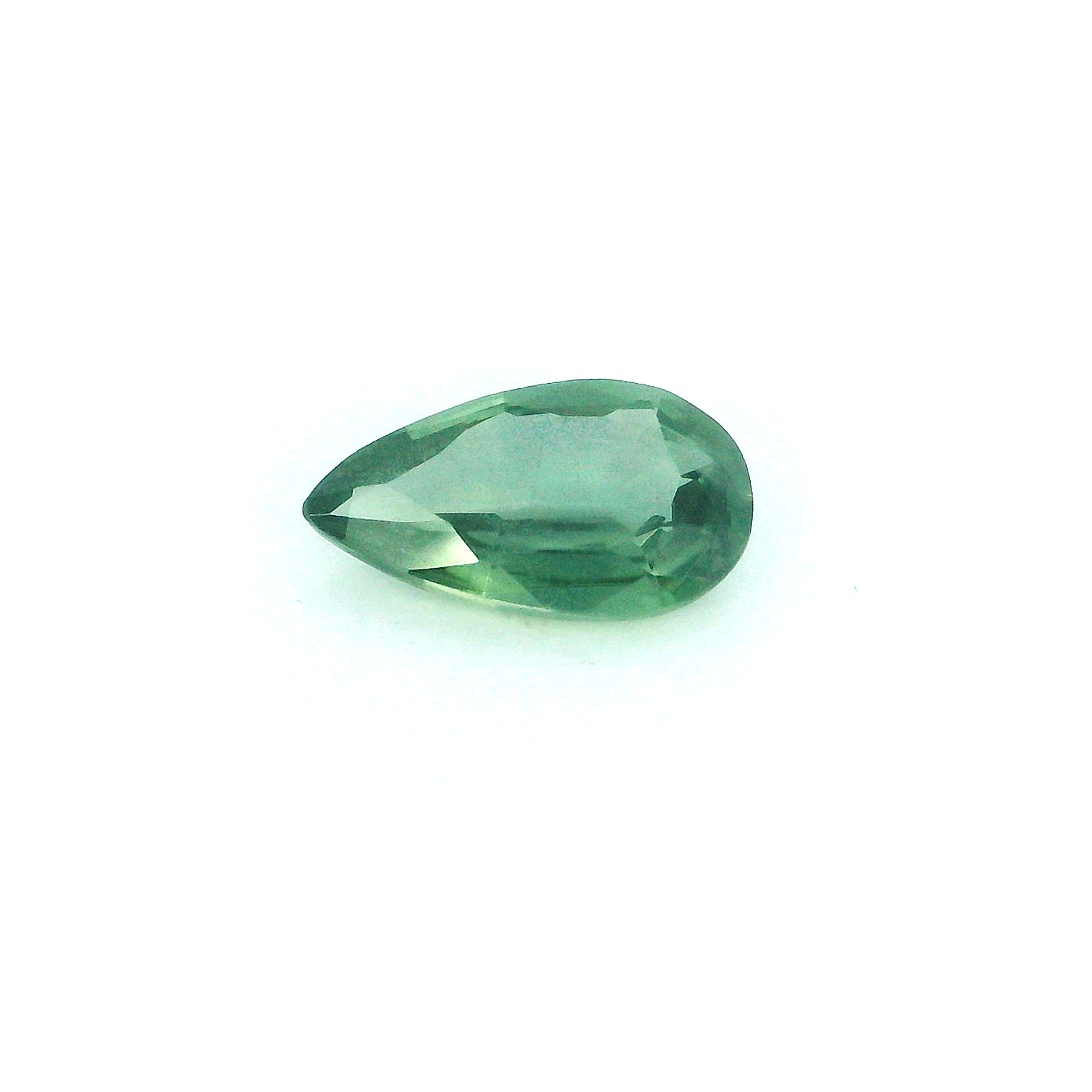 0.75 ct Pear Green Natural Sapphire