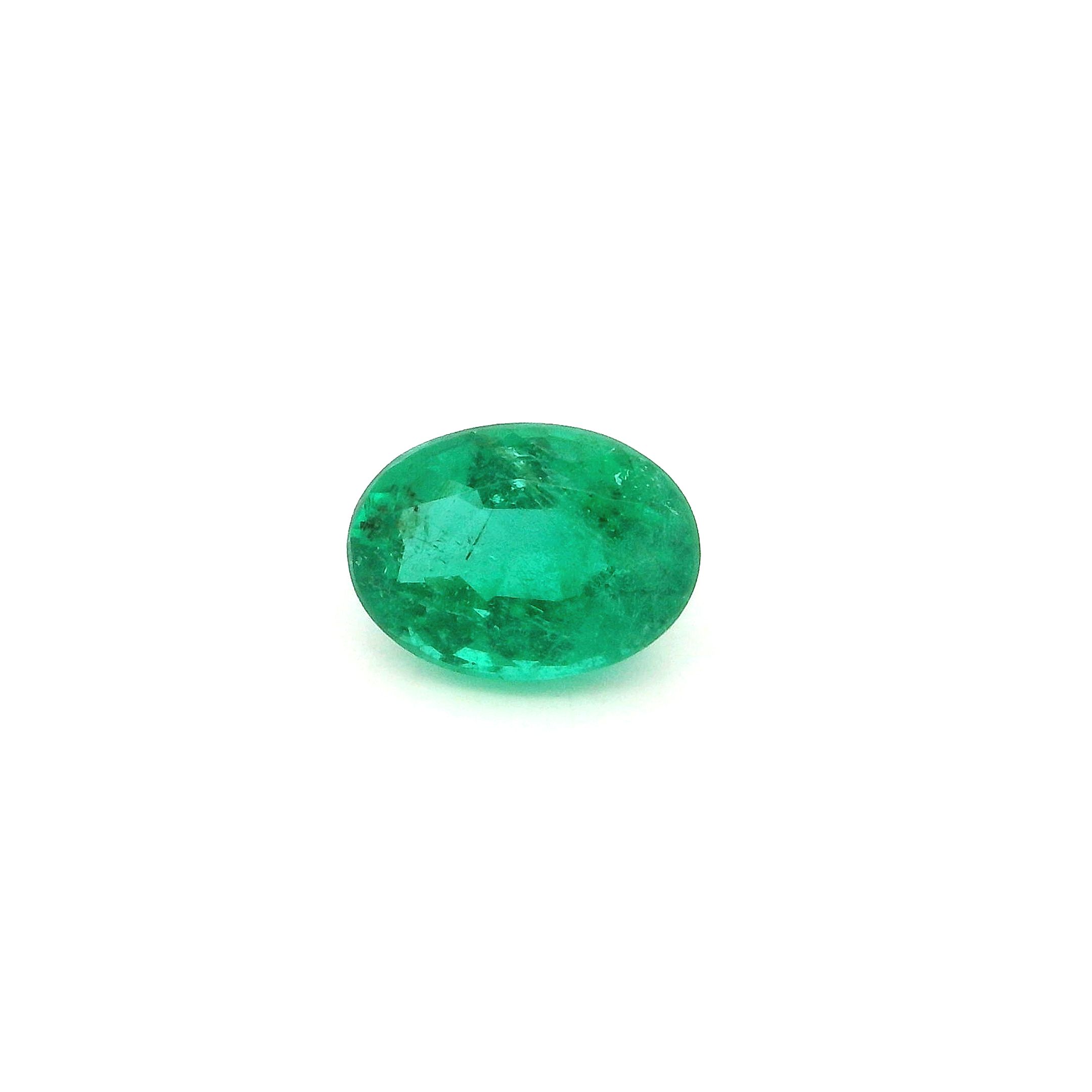 0.87 ct Oval Green Natural Emerald