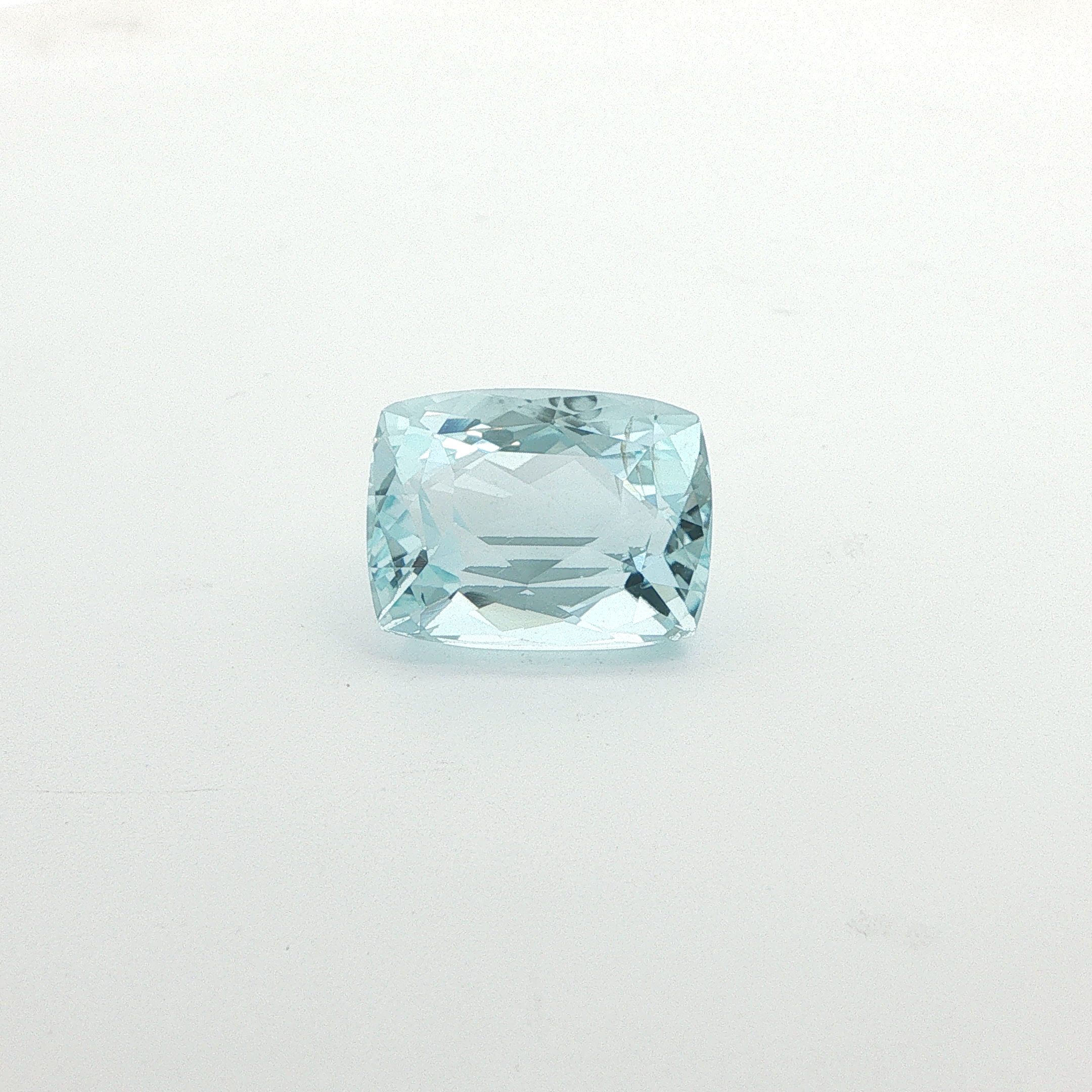11.44 ct Cushion Blue Natural Aquamarine