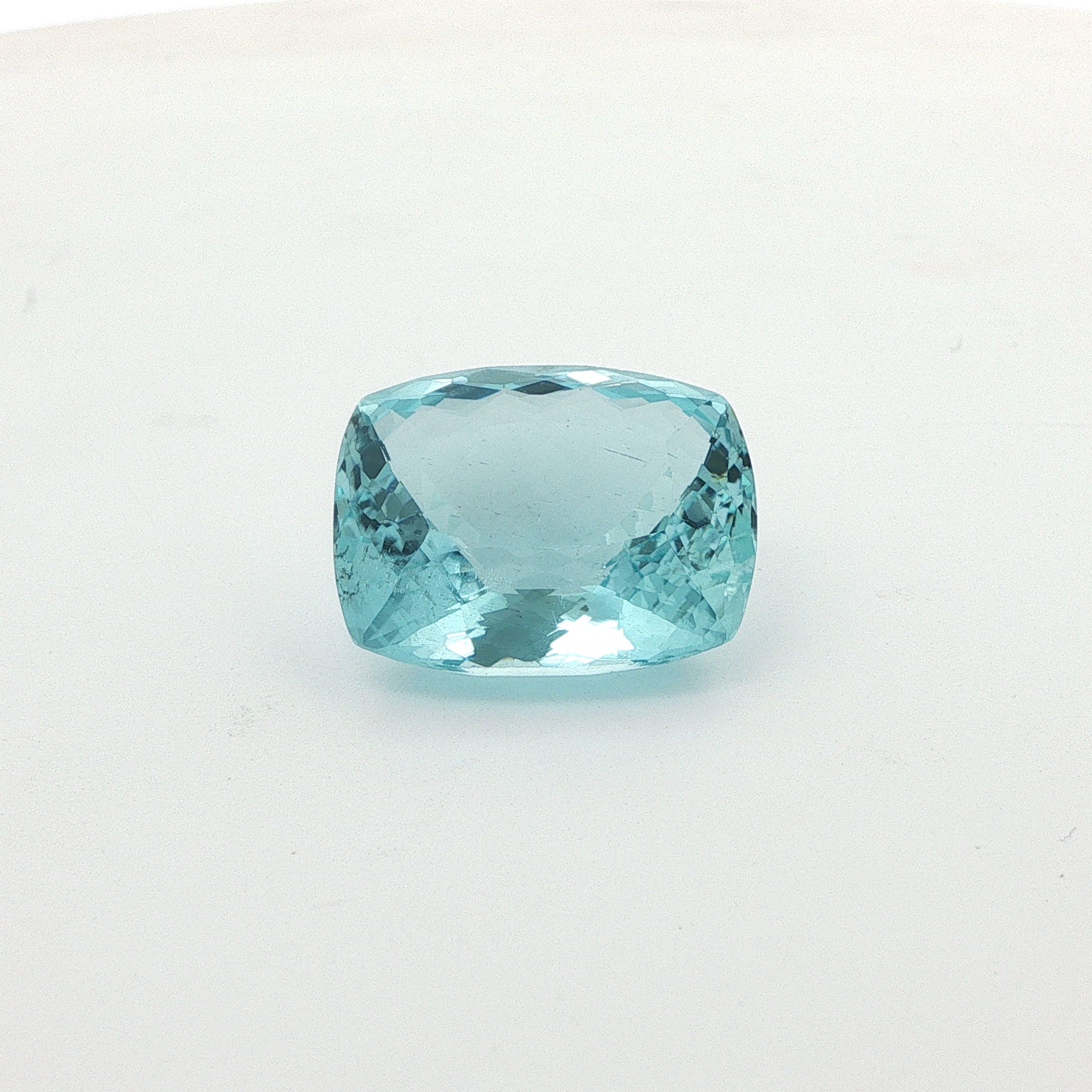 17.68 ct Cushion Blue Natural Aquamarine