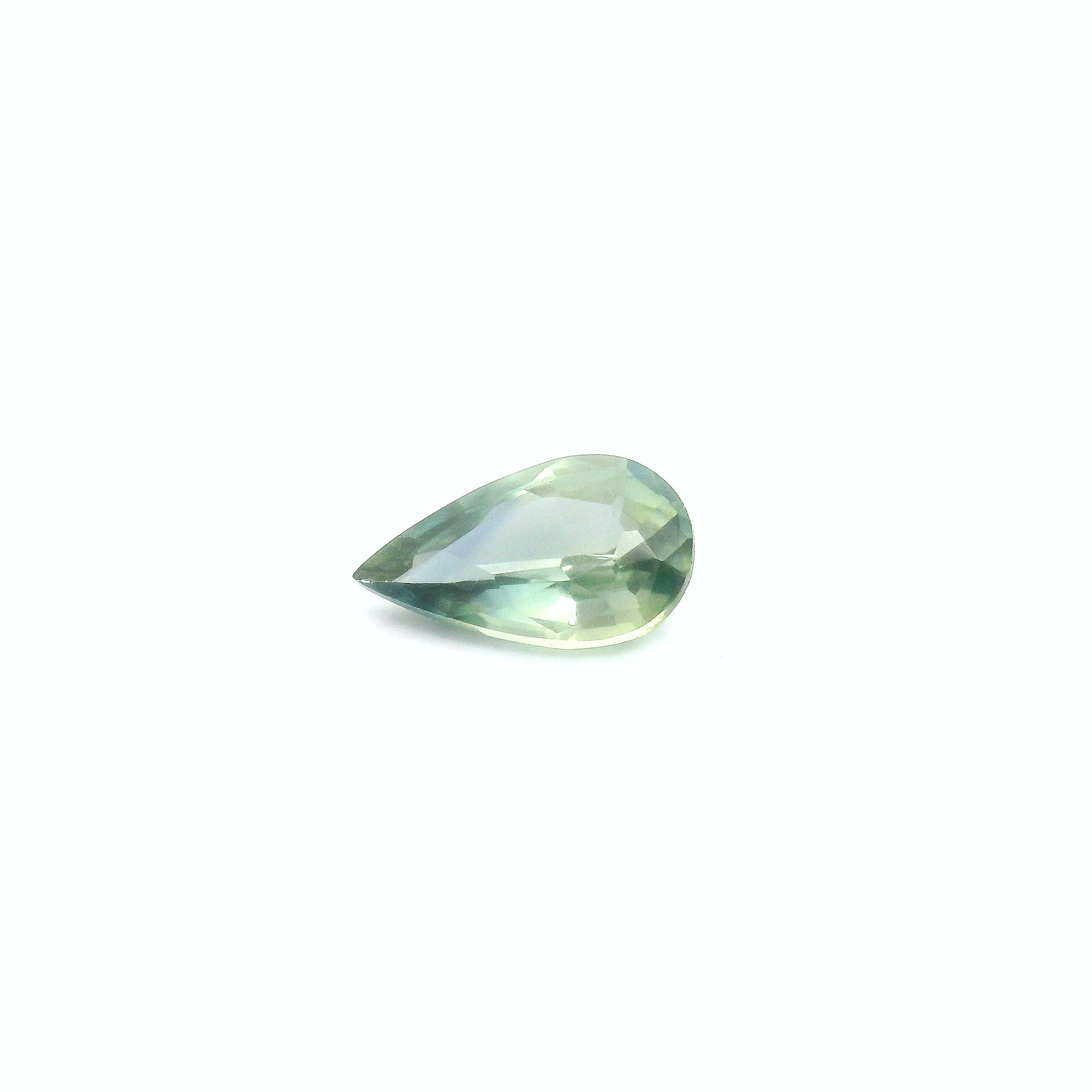 0.55 ct Pear Green Natural Sapphire