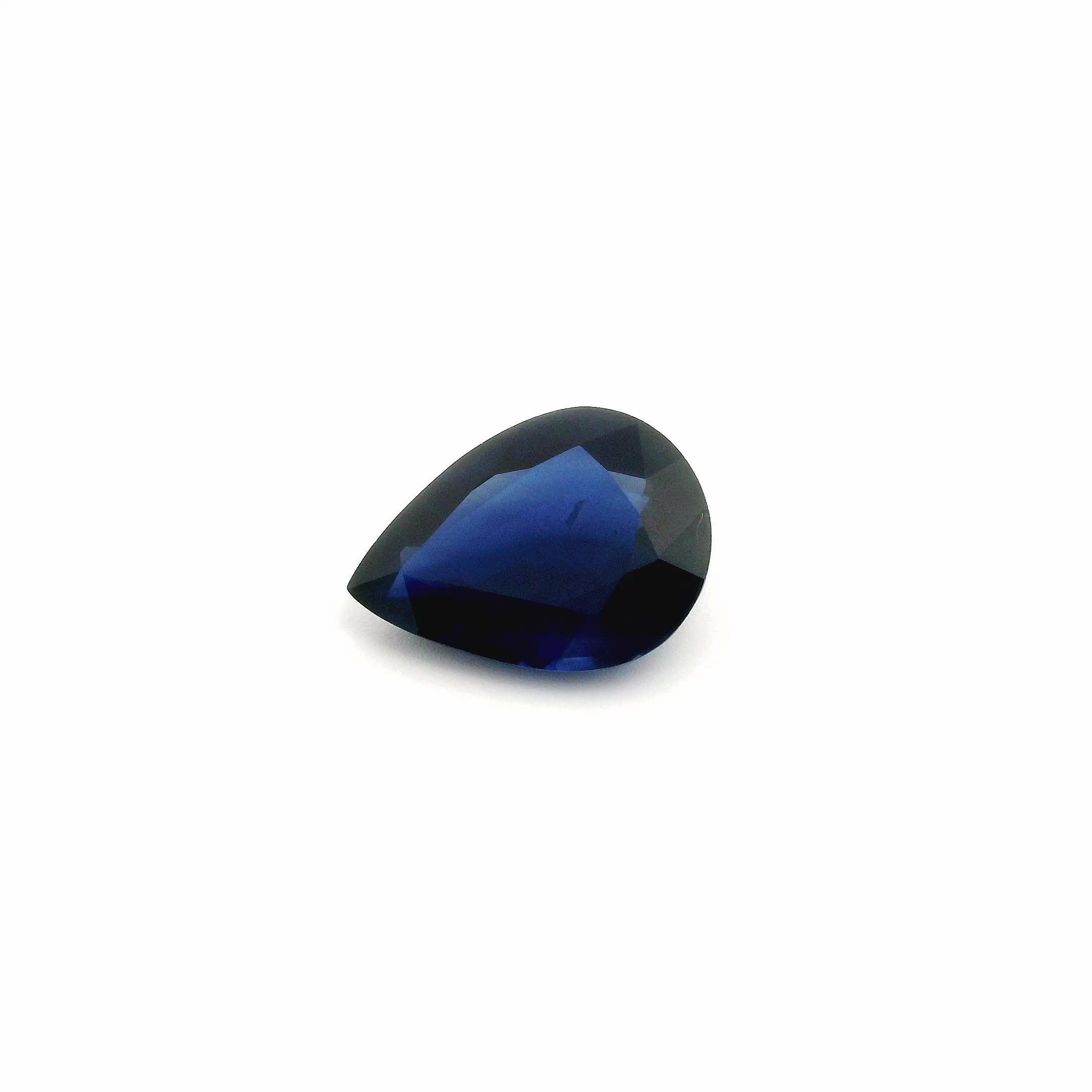 4.76 ct Pear Blue Natural Sapphire