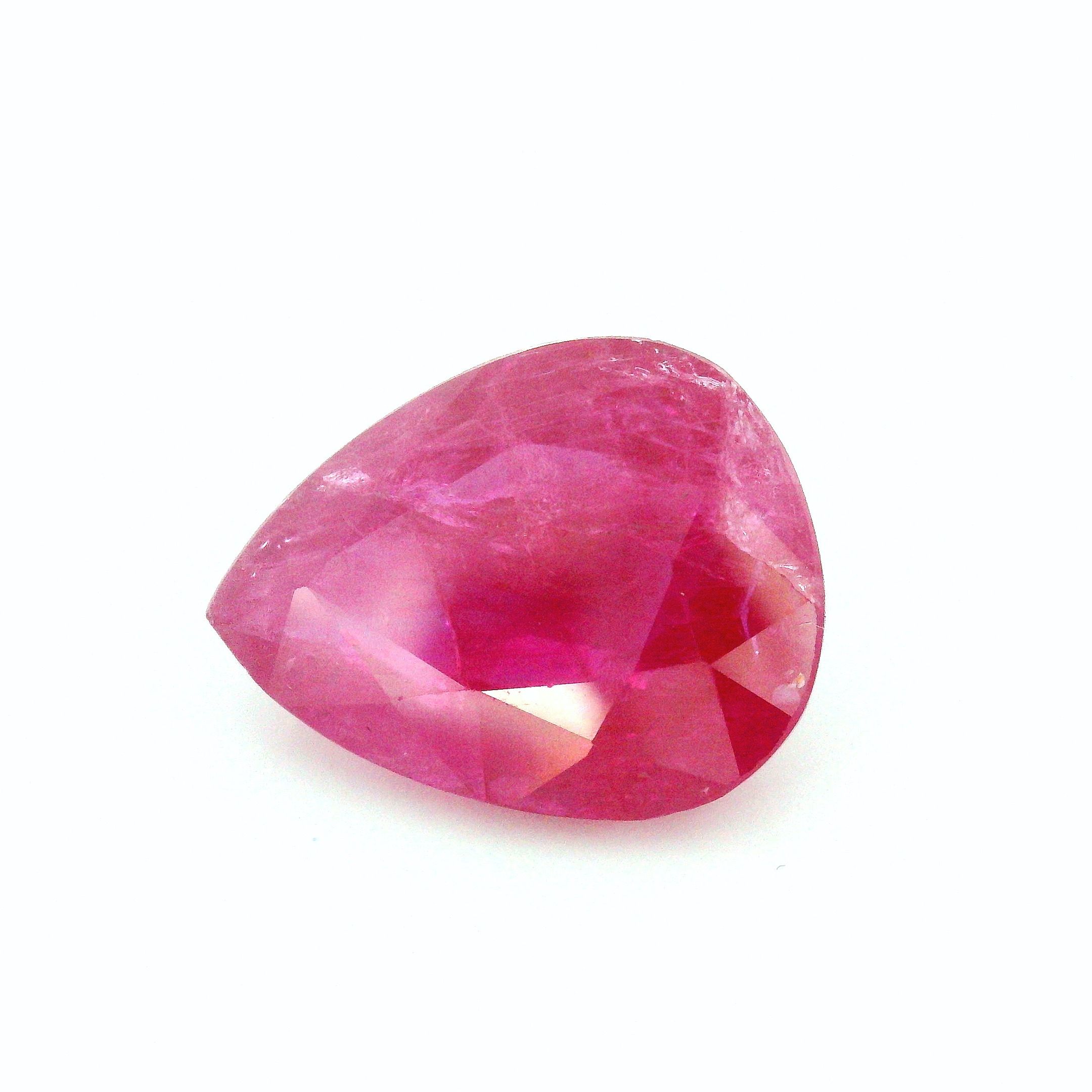 9.09 ct Pear Red Natural Ruby