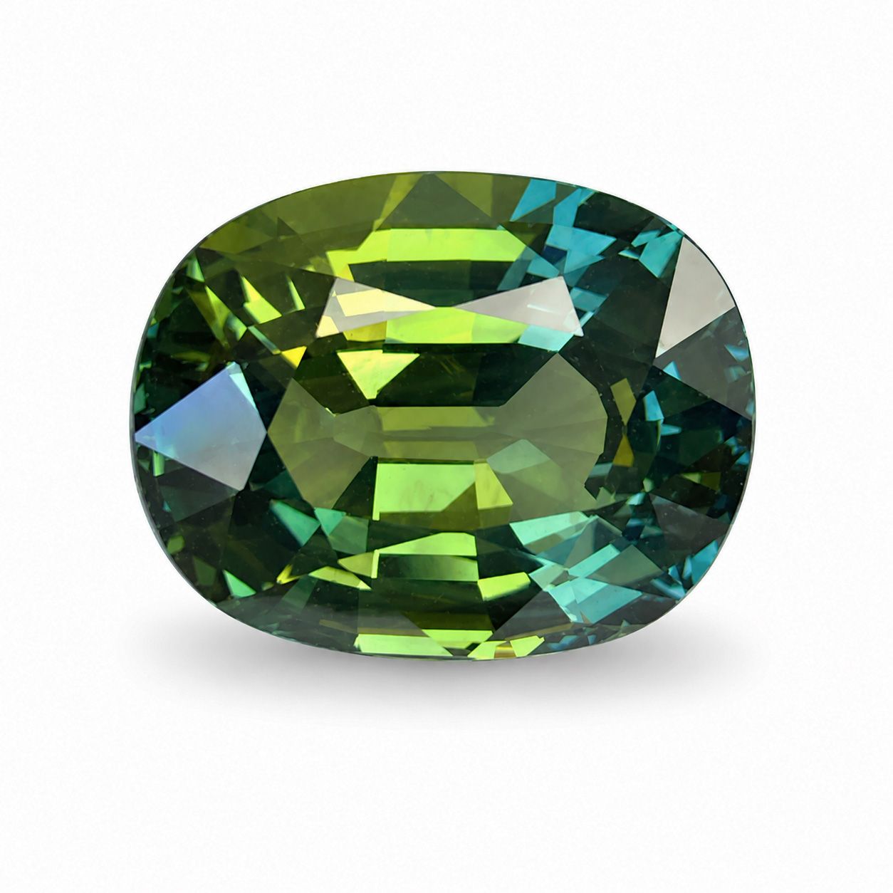 5.47 ct Cushion Green Natural Sapphire