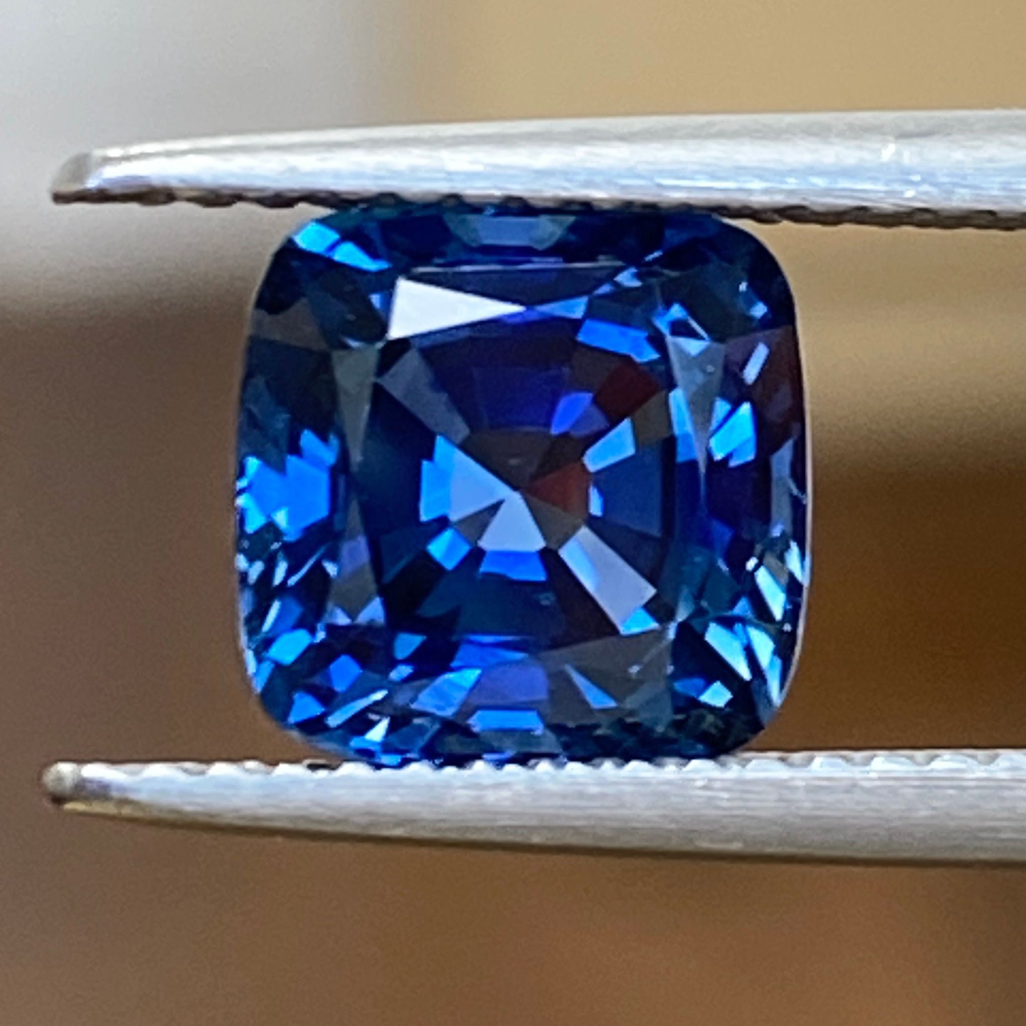 3.15 ct Cushion Blue Natural Sapphire