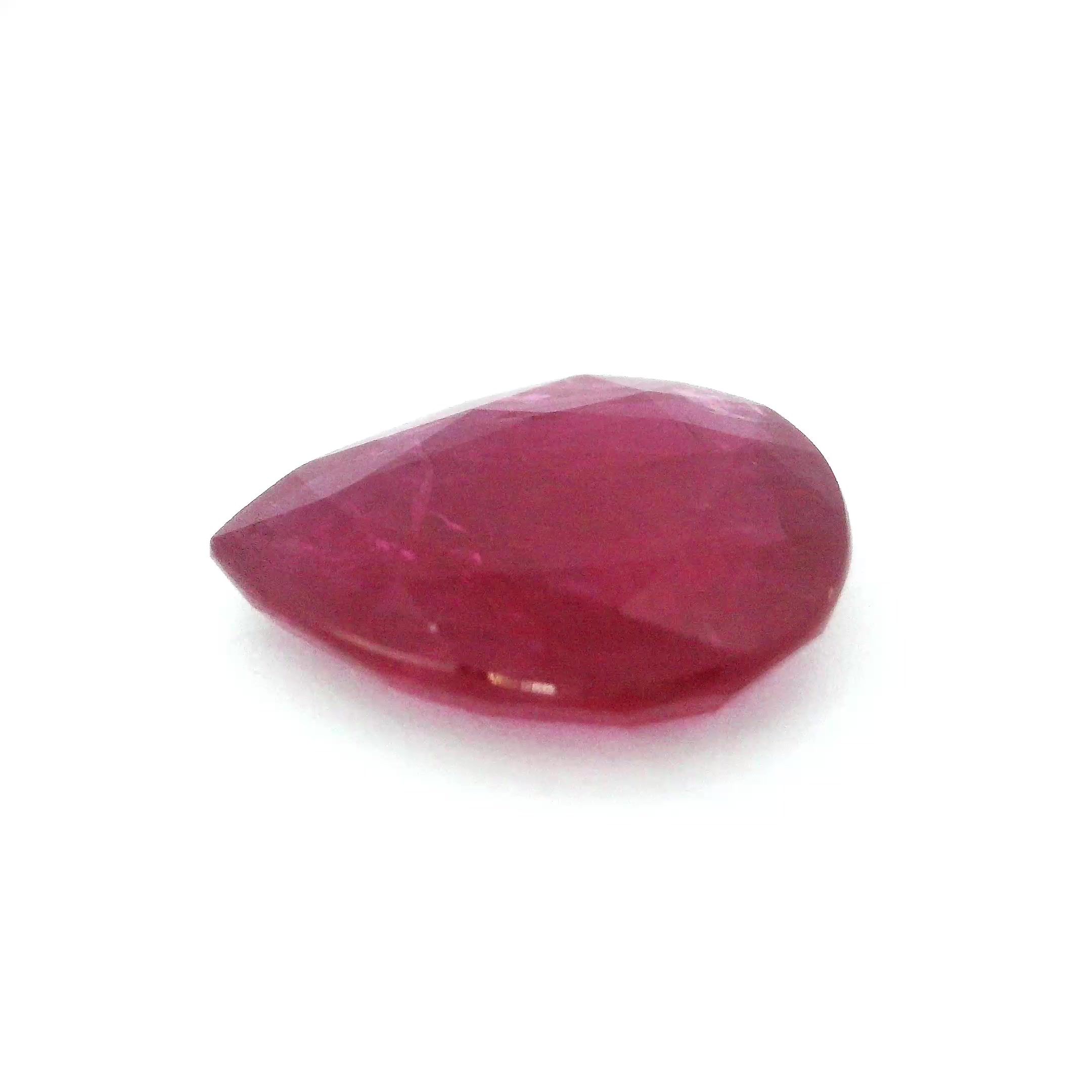 7.37 ct Pear Red Natural Ruby