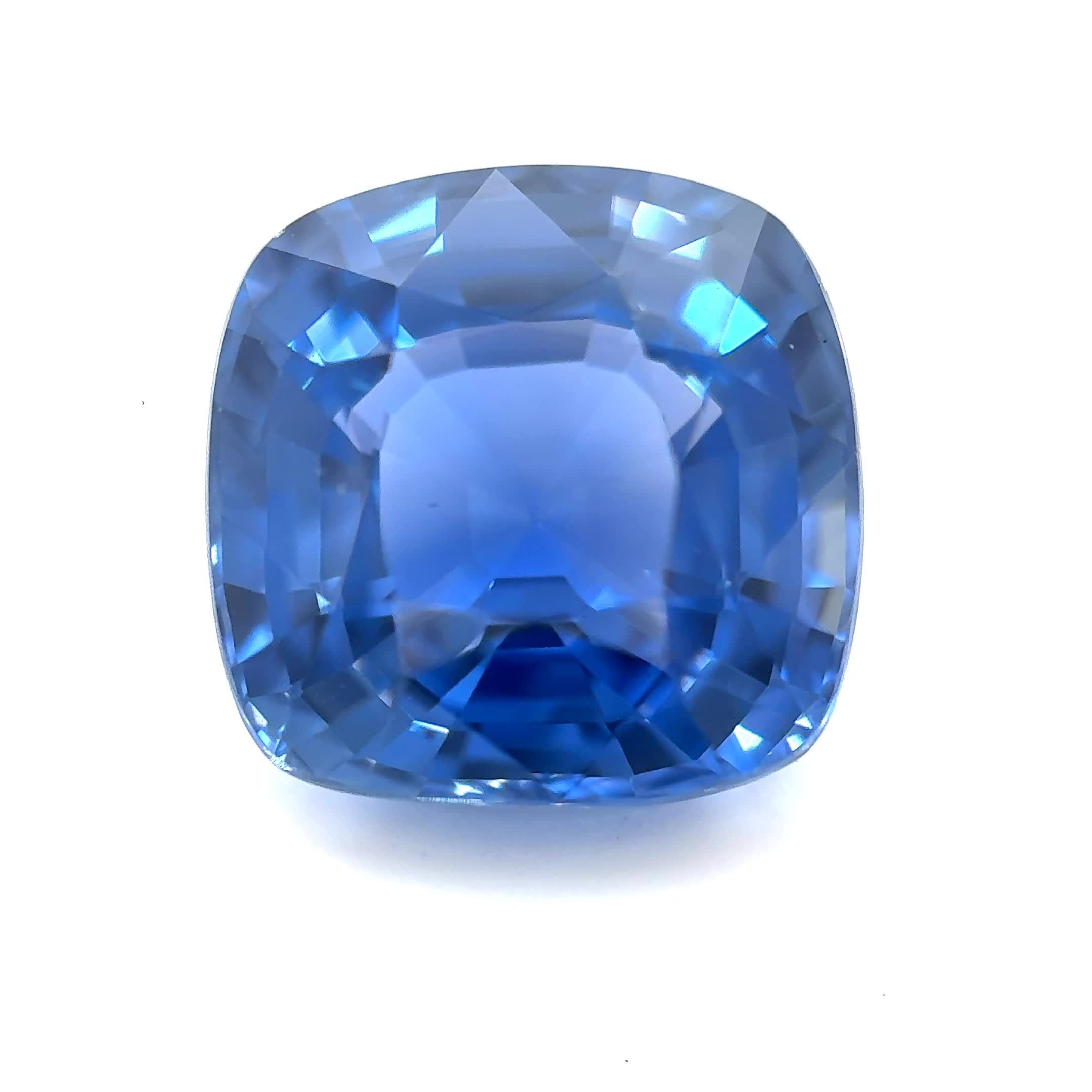 8.21 ct Cushion Blue Natural Sapphire