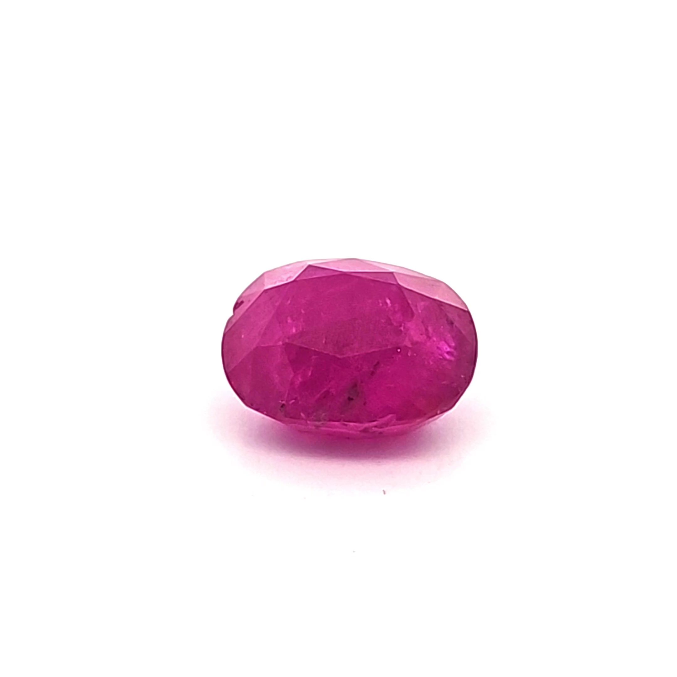 3.98 ct Oval Red Natural Ruby
