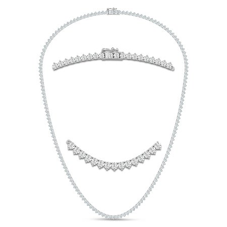 LG.18WG Graduating Tennis Necklace 10cts