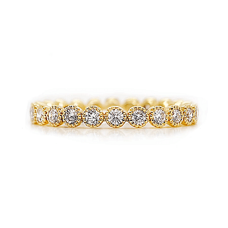 Stacker Ring Bezel Milgrain with Diamond 0.46ct Total Weight