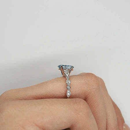 Cathedral Marqui Ring with Lab Grown Diamond 1.55ct