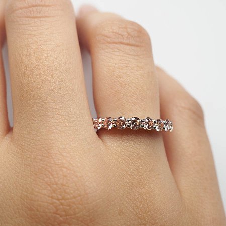 Wedding Ring with Pink Lab Grown Diamond 1ct Total Weight