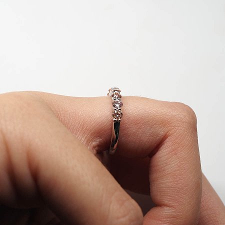 Wedding Ring with Pink Lab Grown Diamond 1ct Total Weight