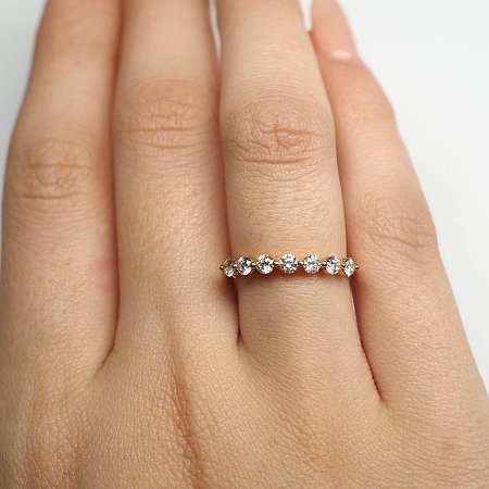 Claw Set Wedding Ring with Diamond 0.46ct Total Weight
