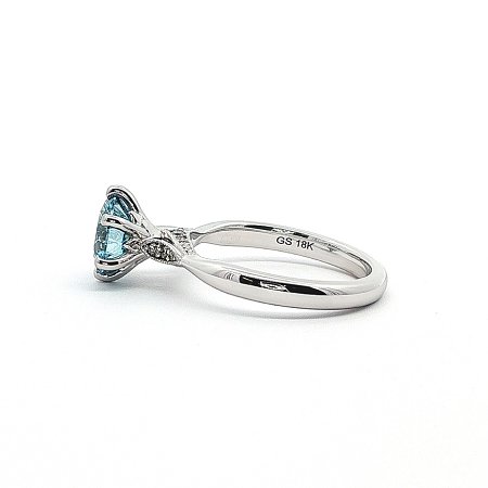 Tulip Petal Ring with Blue & White Lab Grown Diamond 1.64cts Total Weight