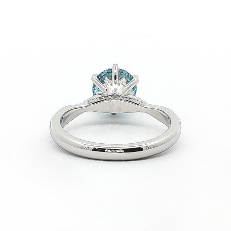 Tulip Petal Ring with Blue & White Lab Grown Diamond 1.64cts Total Weight