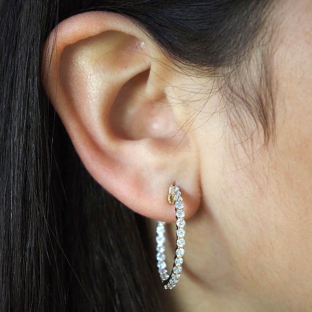 Claw Set Hoops with Lab Grown Diamonds 2.60cts Total Weight