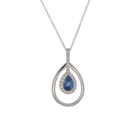 Diamond Necklace with Natural Diamonds and Sapphire