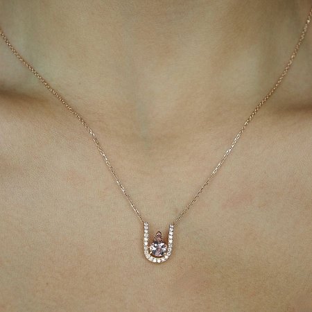 Diamond Necklace with Natural Diamonds and Morganite
