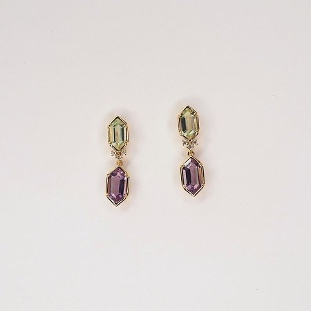 Earrings with Natural diamonds and Gemstones
