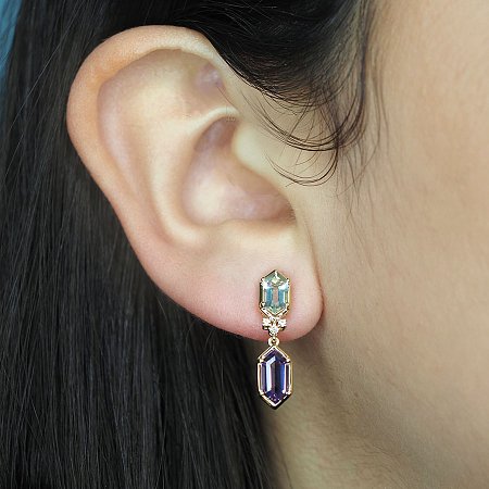 Earrings with Natural diamonds and Gemstones