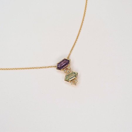 Diamond Necklace with Natural Gemstones