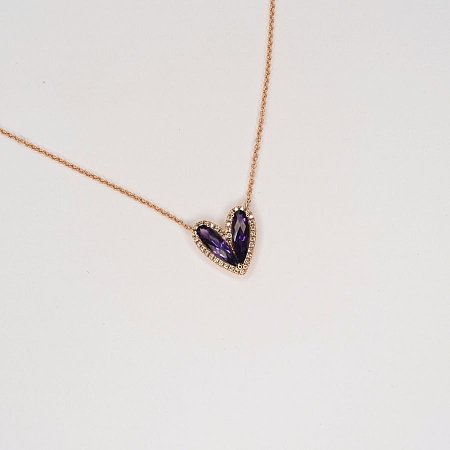 Necklace with Natural diamonds and Amethysts