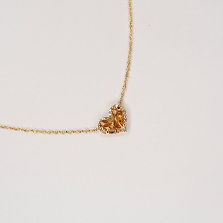 Necklace with Natural diamonds and Citrine